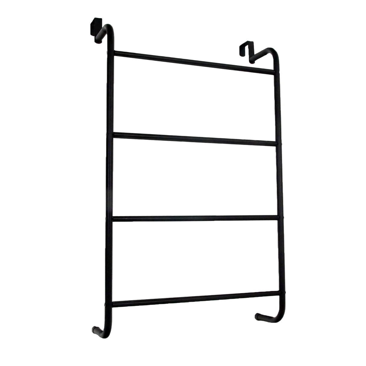 Over The Door Towel Rail Black 4 Tier Towel Rack, Hanging Metal Towel Rack Holder with 4 Bars, Over Door or Wall Mounted Towel Storage Bathroom Towel Rack 73x43cm