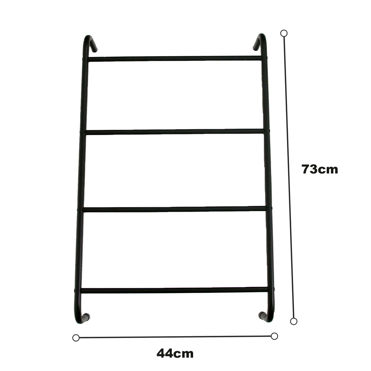 Over The Door Towel Rail Black 4 Tier Towel Rack, Hanging Metal Towel Rack Holder with 4 Bars, Over Door or Wall Mounted Towel Storage Bathroom Towel Rack 73x43cm