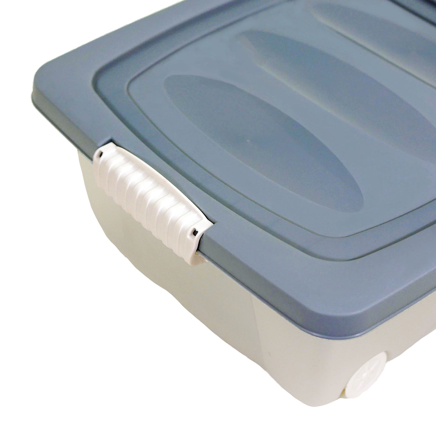 Plastic Storage Box with Lid on Wheels 32L Capacity 80x40x17cm - Under Bed Plastic Box Storage – 3 Assorted Colours