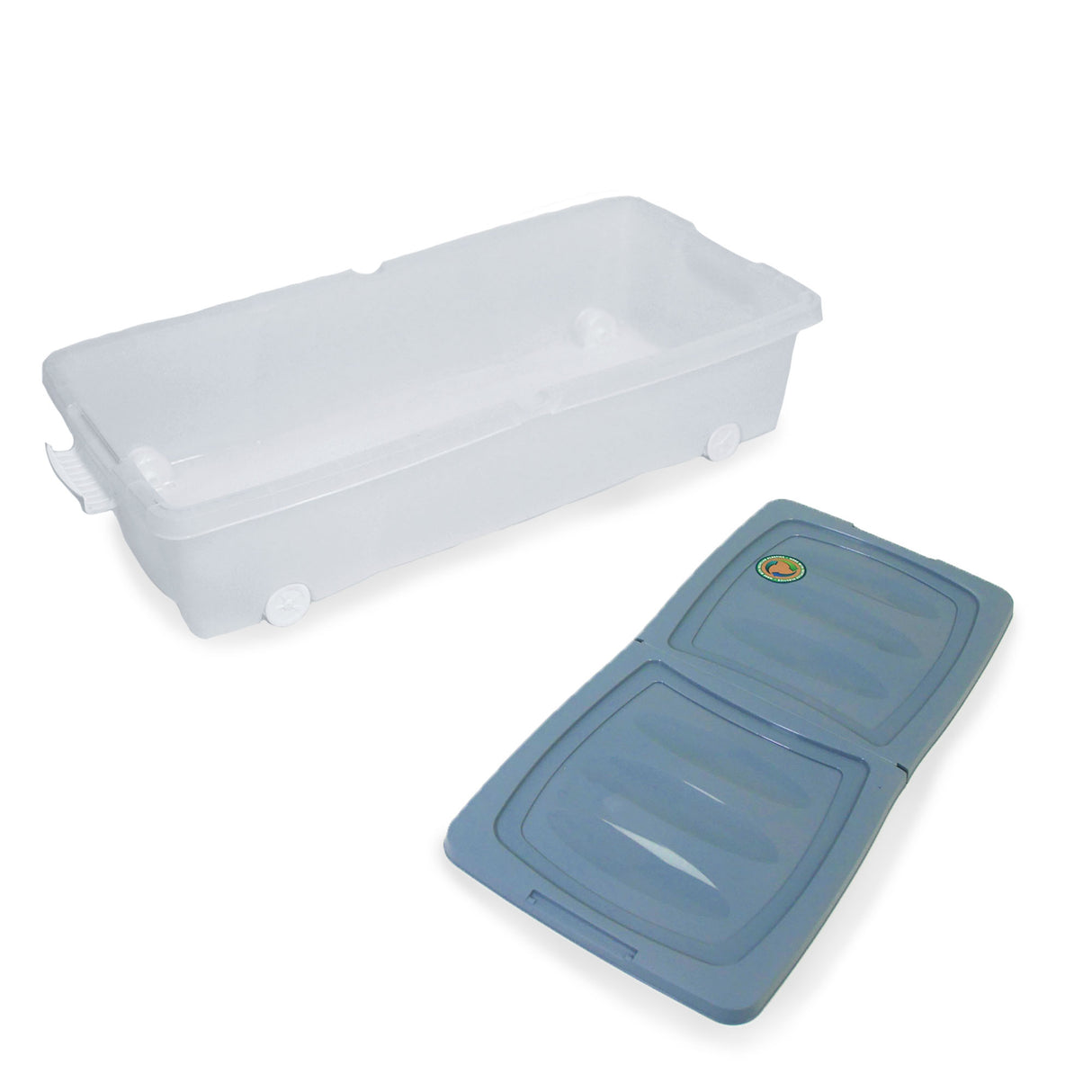 Plastic Storage Box with Lid on Wheels 32L Capacity 80x40x17cm - Under Bed Plastic Box Storage – 3 Assorted Colours