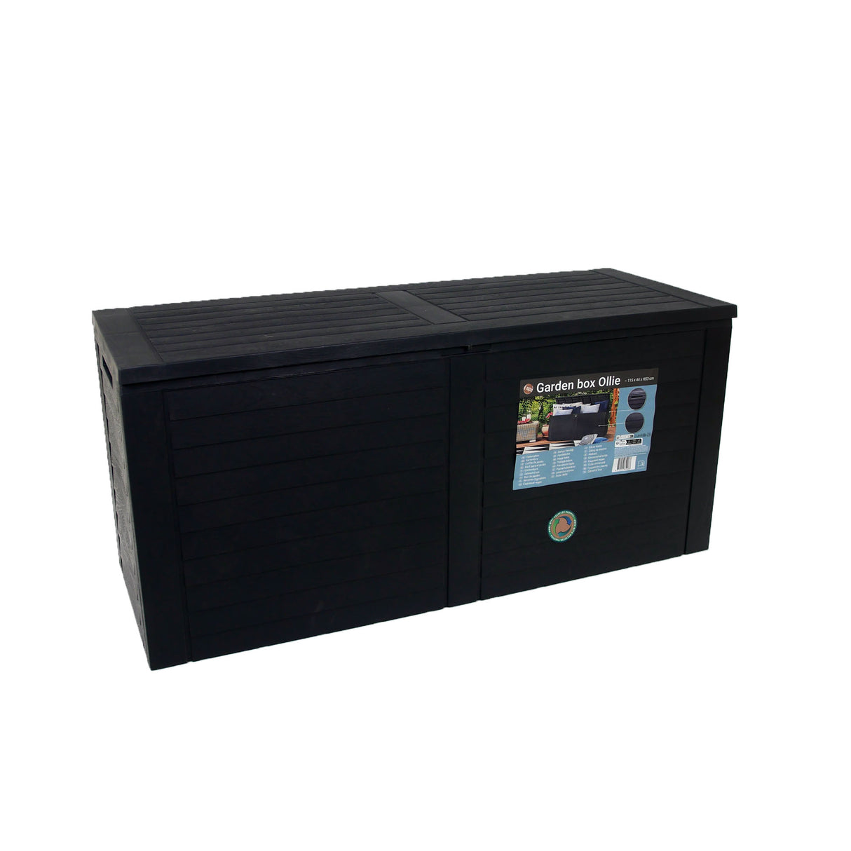 Outdoor Garden Storage Box with Lid 115x44x53cm Water Resistant Recyclable Lockable Plastic Deck Box Storage Container for Cushions, Wellies, Logs, Coal & Garden Tools (240L)