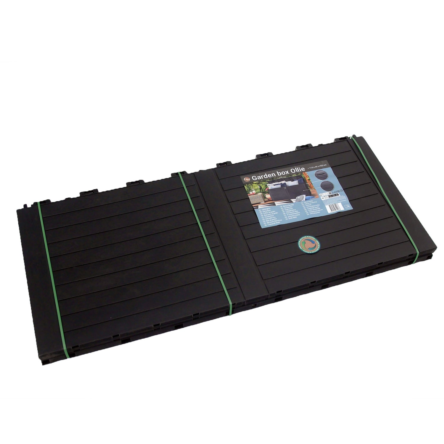 Outdoor Garden Storage Box with Lid 115x44x53cm Water Resistant Recyclable Lockable Plastic Deck Box Storage Container for Cushions, Wellies, Logs, Coal & Garden Tools (240L)