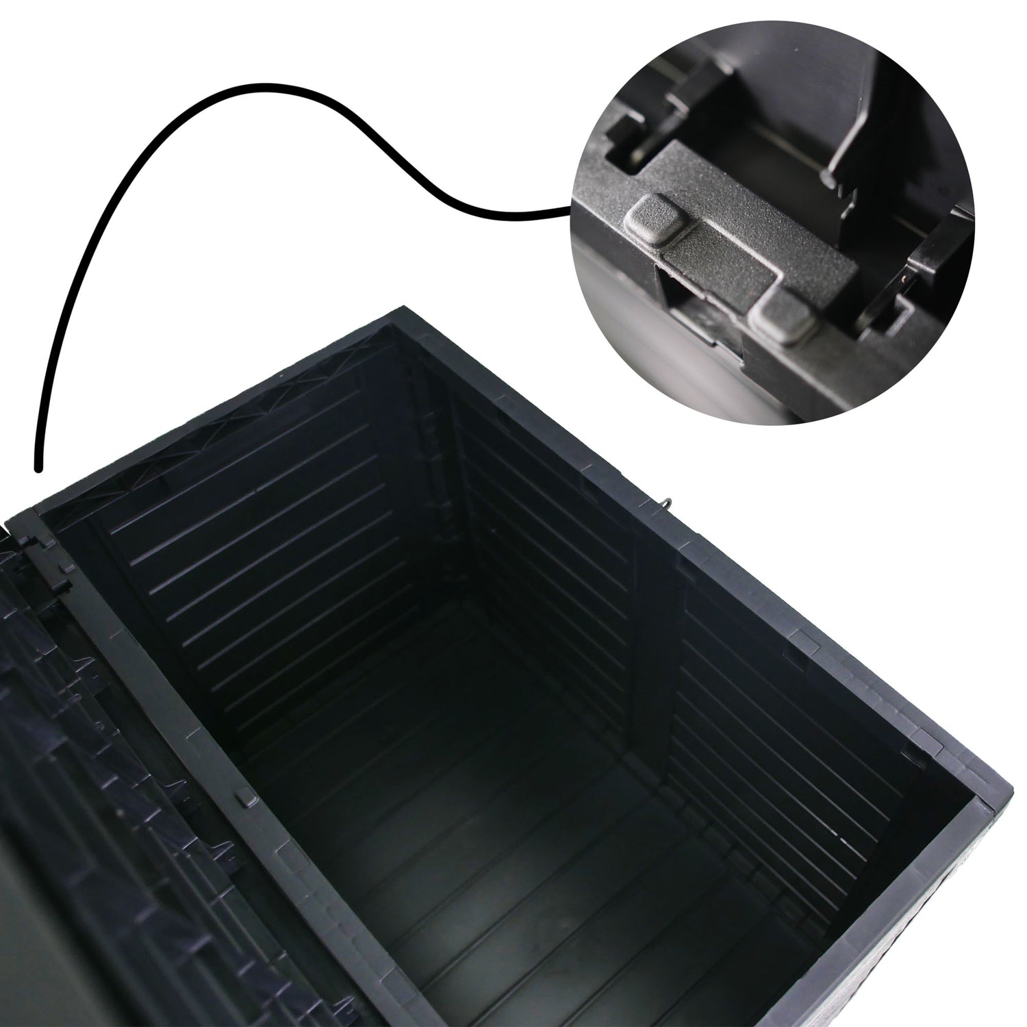 Outdoor Garden Storage Box with Lid 75x44x53cm Water Resistant Lockable Plastic Deck Box Storage Container for Cushions, Wellies, Logs, Coal & Garden Tools (170L)