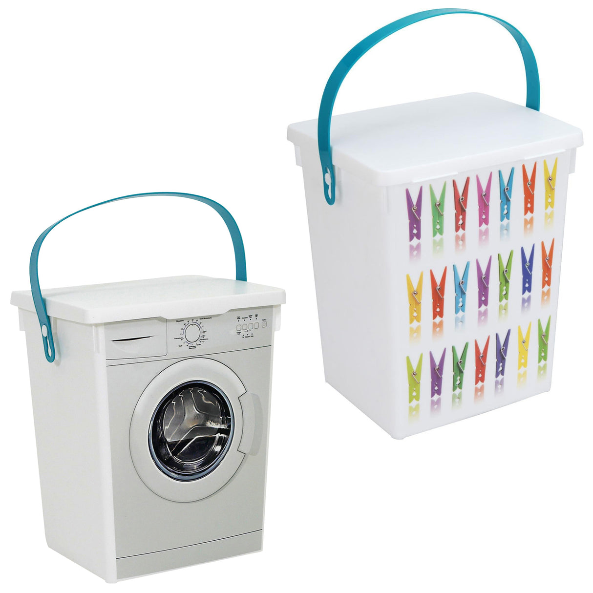 Drying Peg Storage Box Container 5L – Peg Basket Box Compact Organiser for Clothesline Pegs & Clips - (23.5x19x19cm)