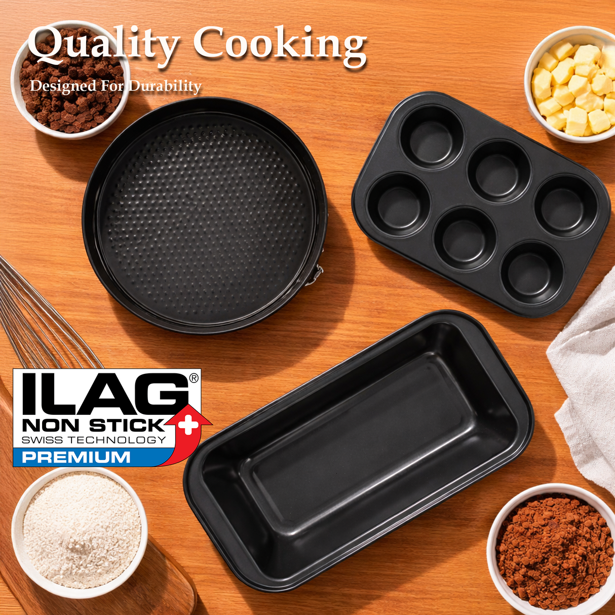 Non-Stick Steel 8 Piece Baking Set