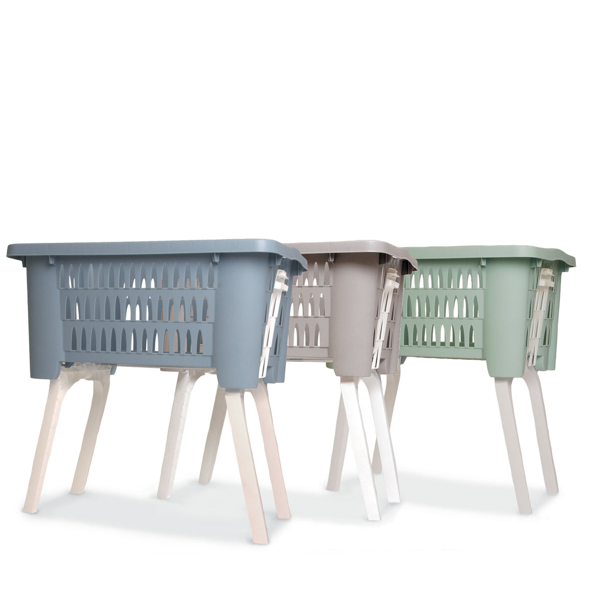 Foldable Laundry Basket with Legs with Ventilated Design | 3 Assorted Colours - 1 sent at Random