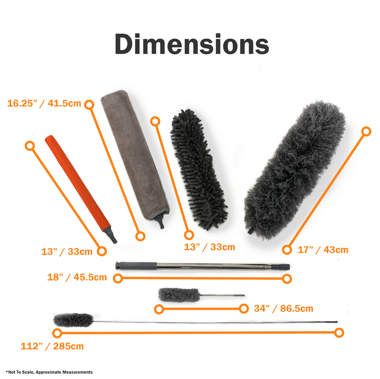 Feather Duster with Extension Pole & 5pcs Interchangeable Dusters