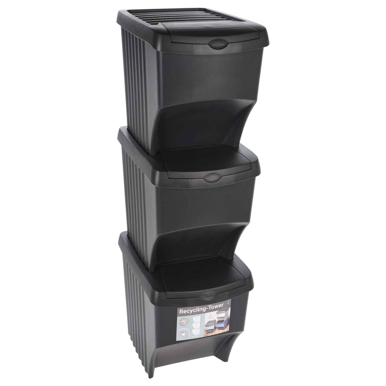 Set of 3 Stackable Recycling Bins