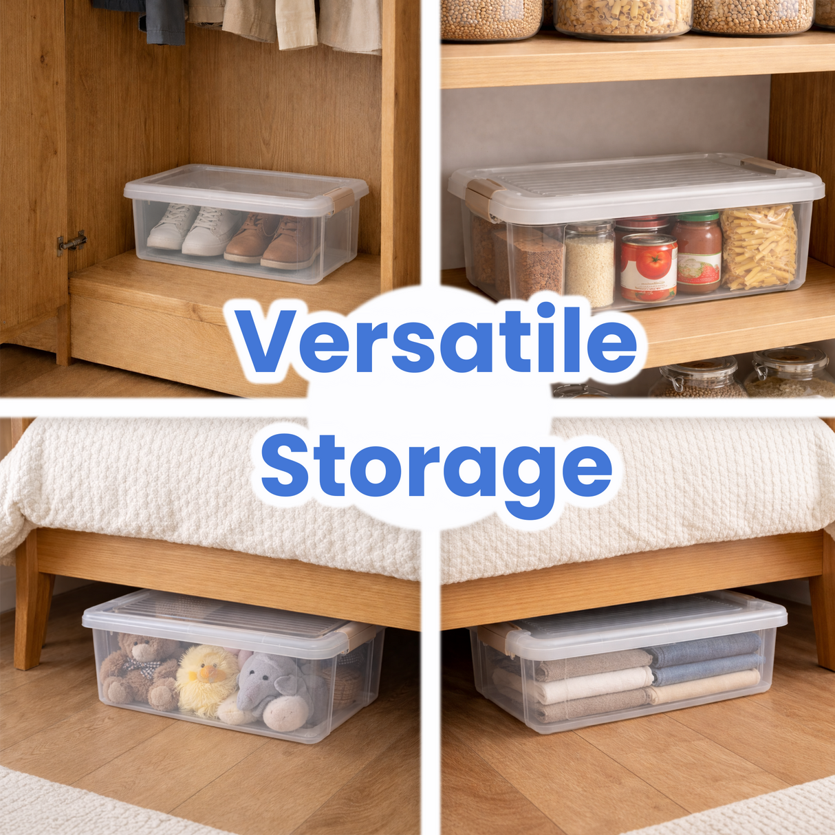 Plastic Storage Box with Lids 6 Litre
