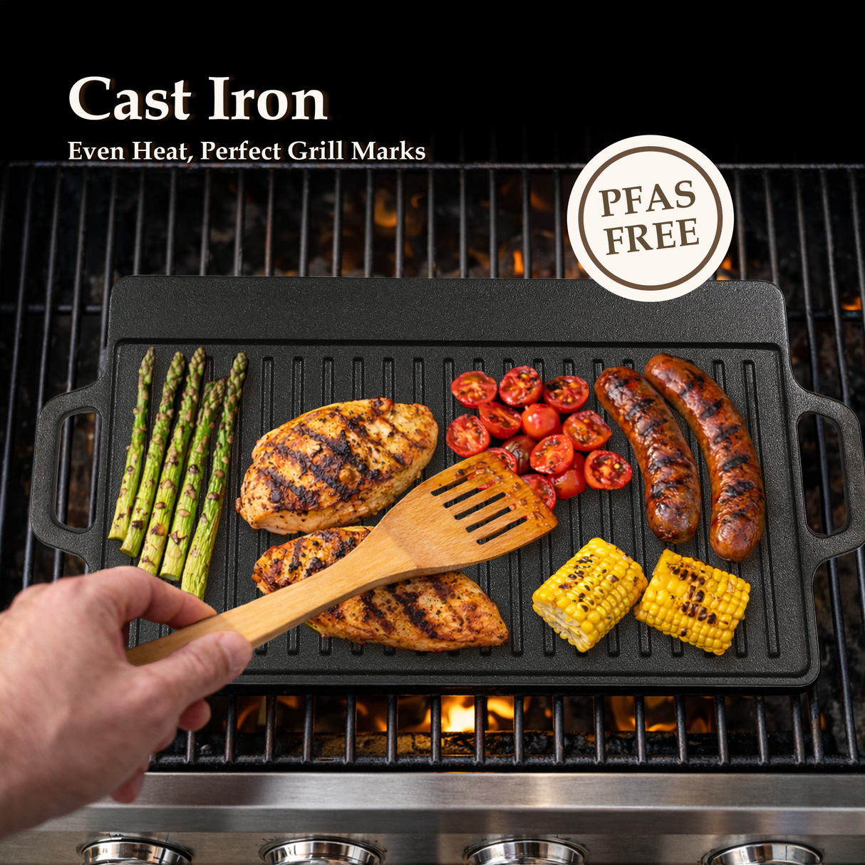 Reversible Cast Iron Griddle Plate