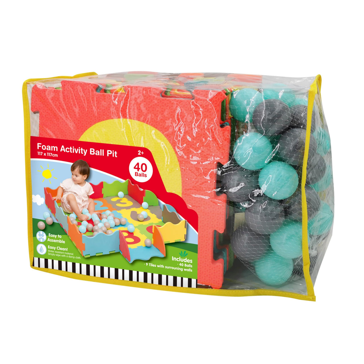 Interlocking Foam Play Mats with 40 Ball Pit Balls