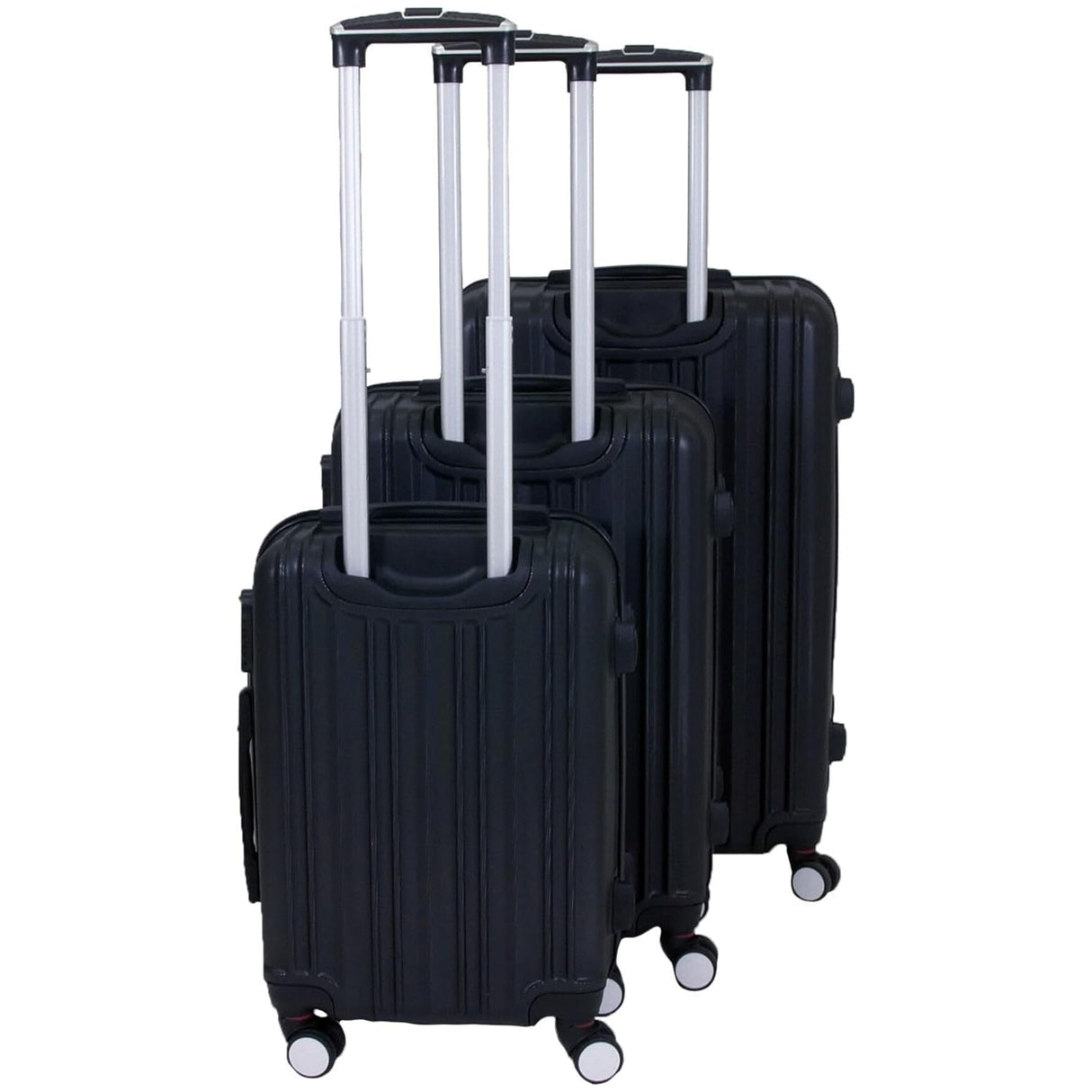 Planet Direct Suitcase Set of 3 Expandable Luggage Set (56,66,76cm) ABS Anti-Scratch Shell 4 Wheel Spinner with 3-Digit Lock Luggage Set