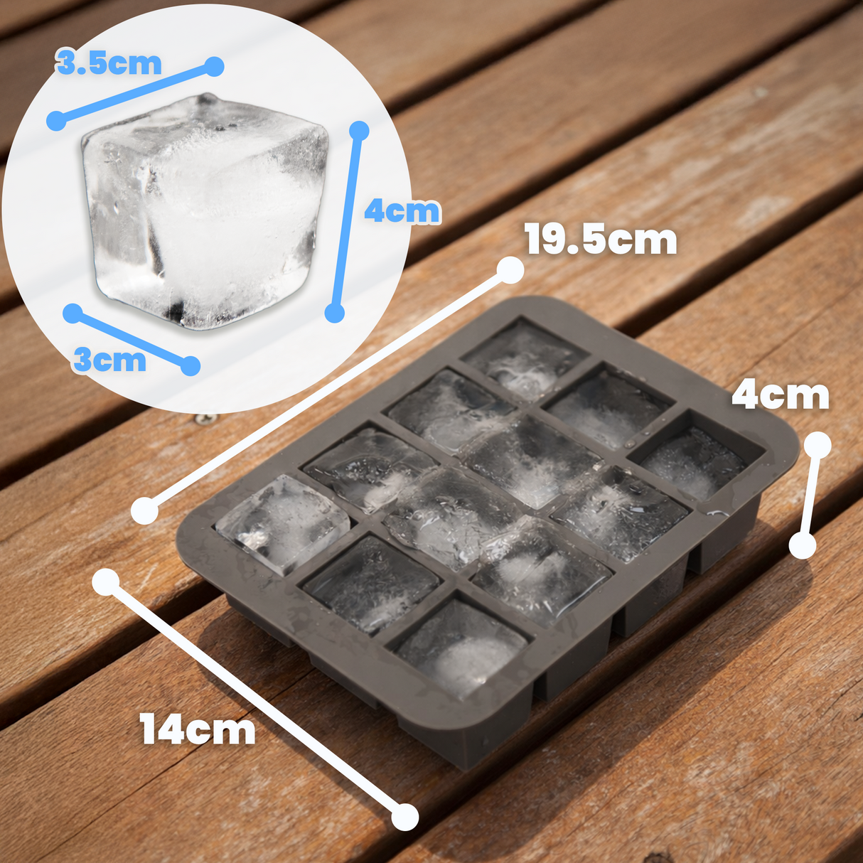 Libbi Lou Silicone 12 Square Ice Cube Tray