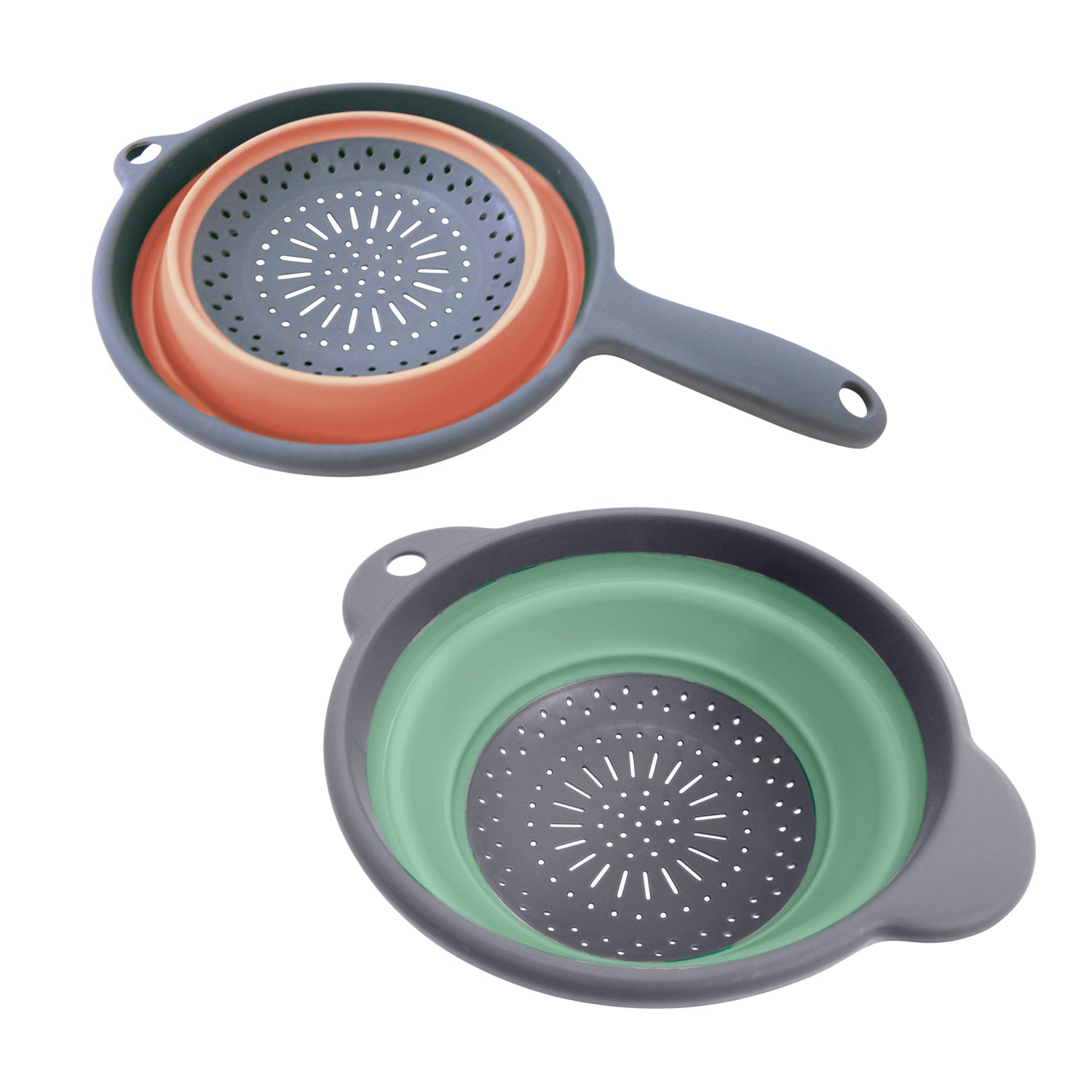 Collapsible Silicone Kitchen Colander Space Saving Folding Food Strainer for Kitchen & Travel (23cm) BPA-Free - Assorted Colours