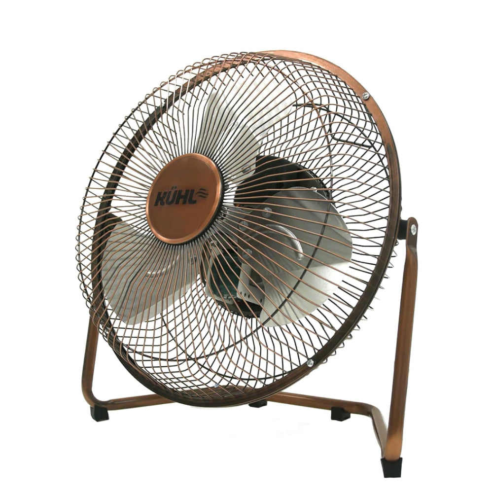 KÜHL Metal Floor Fan Copper | Powerful Airflow | 3-Speed Settings | Adjustable Tilt | No Assembly Required | Free Standing Cooling Fan