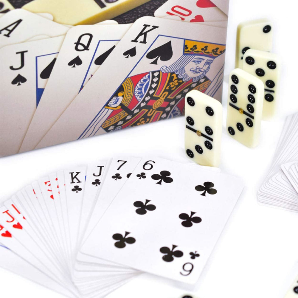 28Pc Double Six Dominoes & 2 Pack Playing Cards
