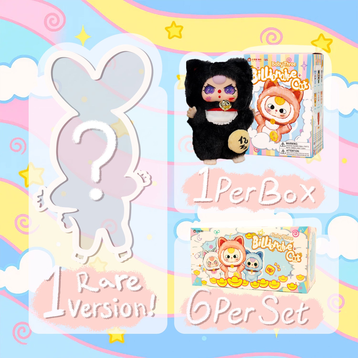 Baby Three Billionaire Cat | Collectible Blind Box