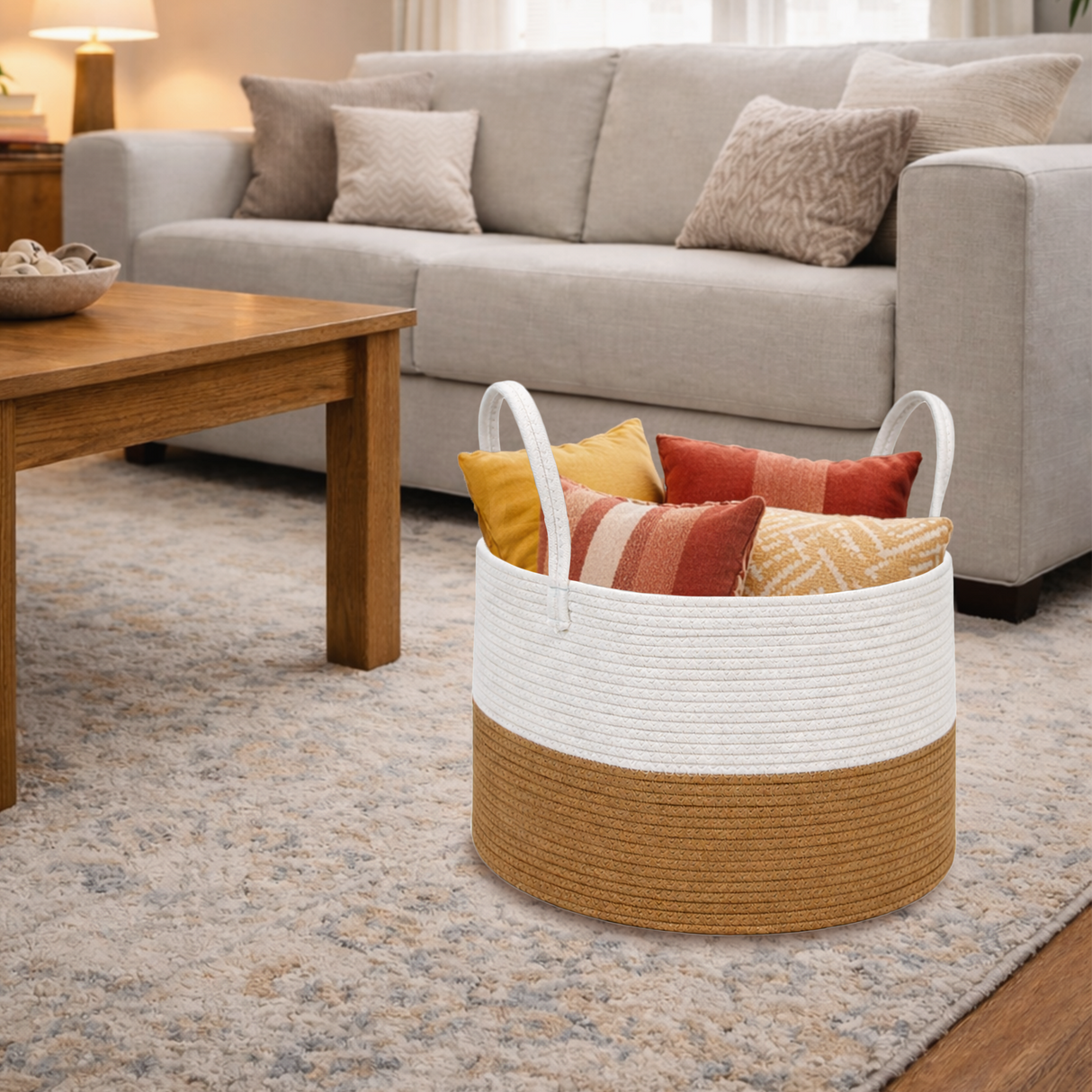 Cotton Rope Storage Basket with Handles