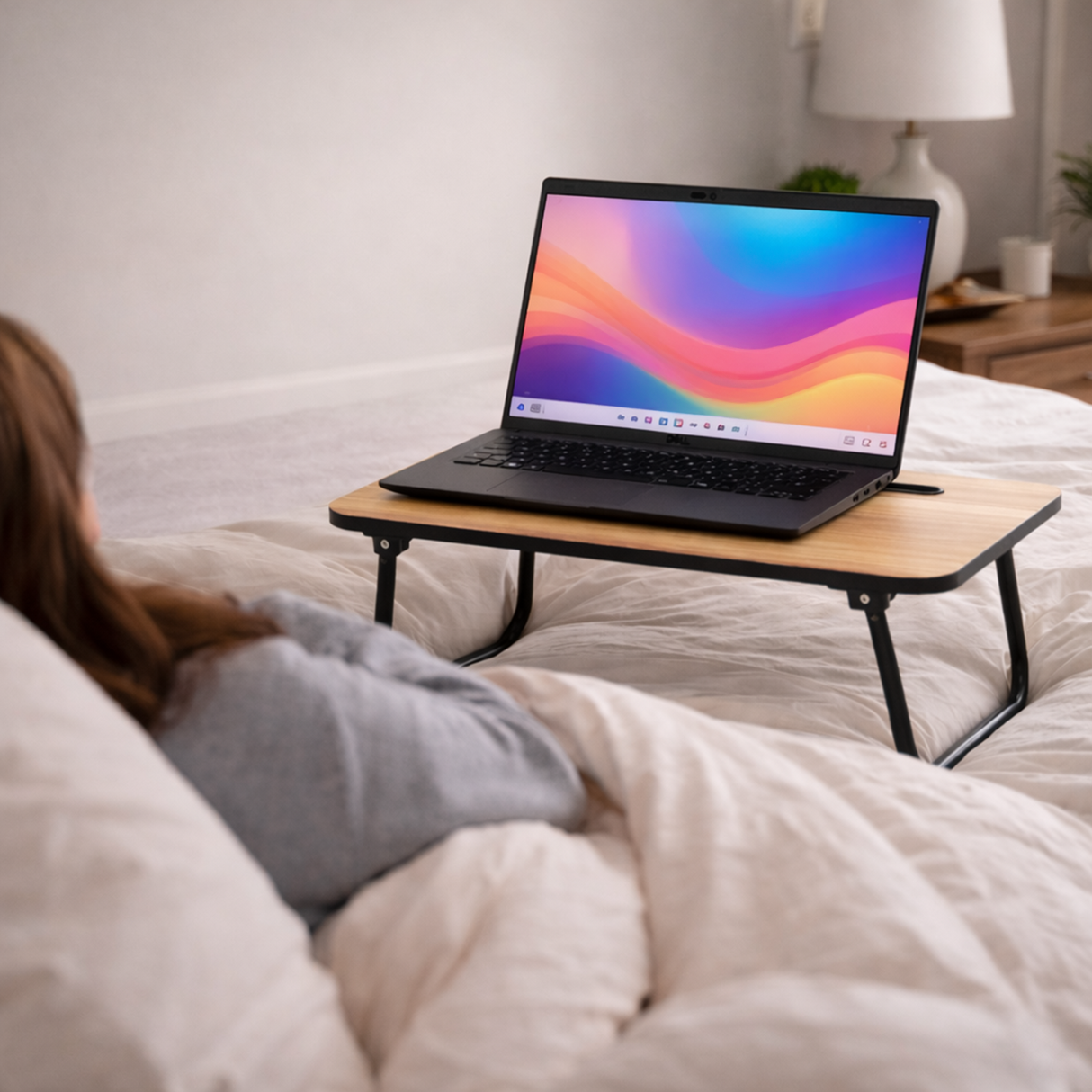 Laptop Bed Table with Foldable Legs Tablet Mobile Sofa TV Dinner Bed Table Tray Portable Breakfast Desk Stand
