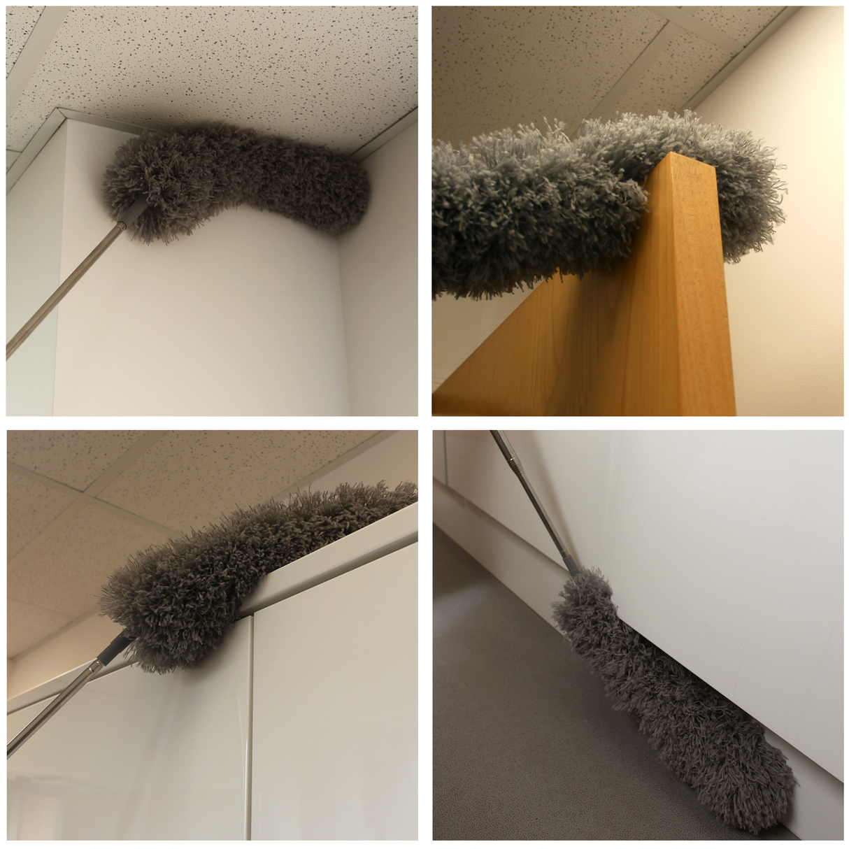 Feather Duster with Extension Pole & 5pcs Interchangeable Dusters