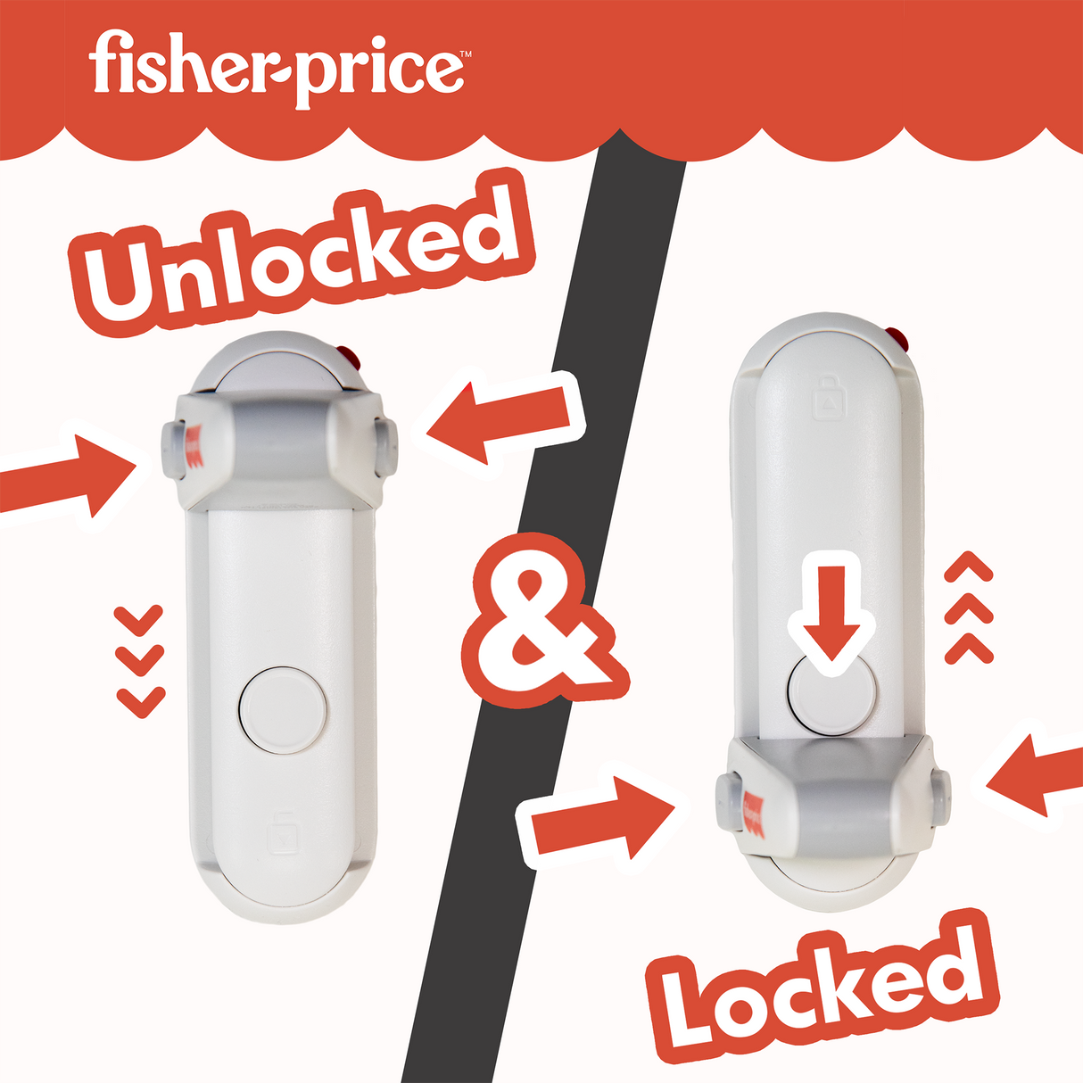 Fisher-Price White Baby Safety Door Lever Lock