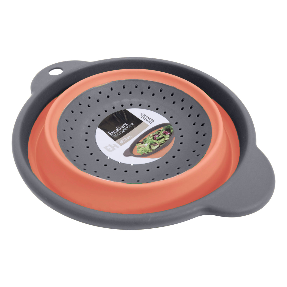 Collapsible Silicone Kitchen Colander Space Saving Folding Food Strainer for Kitchen & Travel (23cm) BPA-Free - Assorted Colours