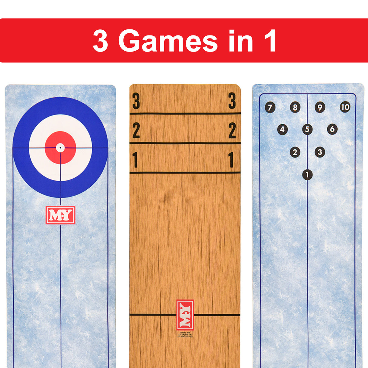 Table Top Shuffleboard, Bowling, Curling, 3-in-1 Game