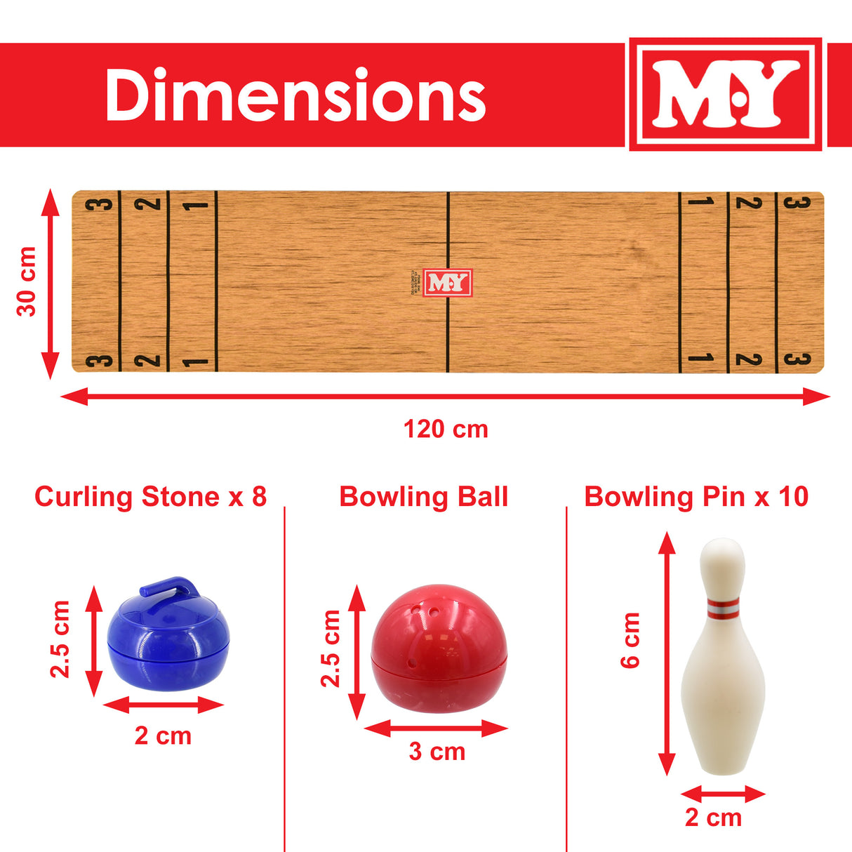 Table Top Shuffleboard, Bowling, Curling, 3-in-1 Game