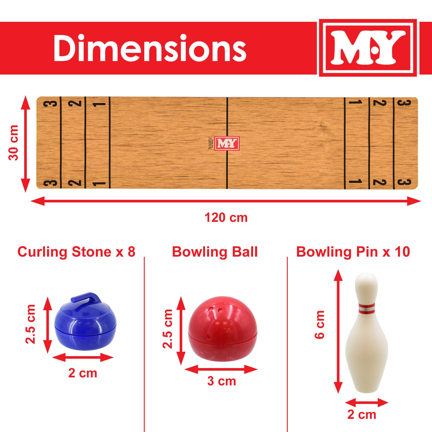 Table Top Shuffleboard, Bowling, Curling, 3-in-1 Game
