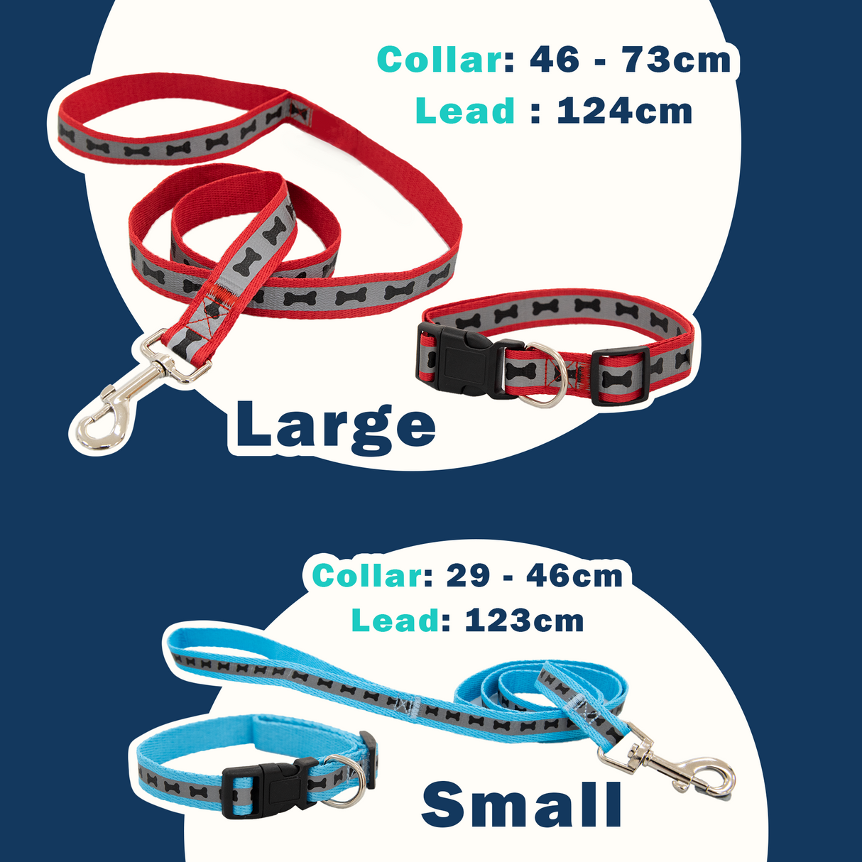 Reflective Dog Collar and Lead Set