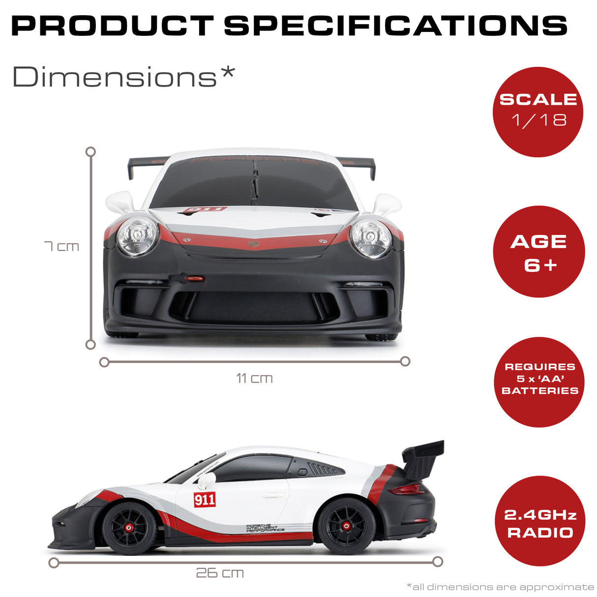 Remote Control 1:18 Porsche 911 GT3 Cup