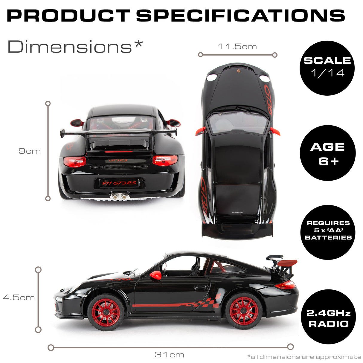 Remote Control 1:14 Porsche GT3 RS