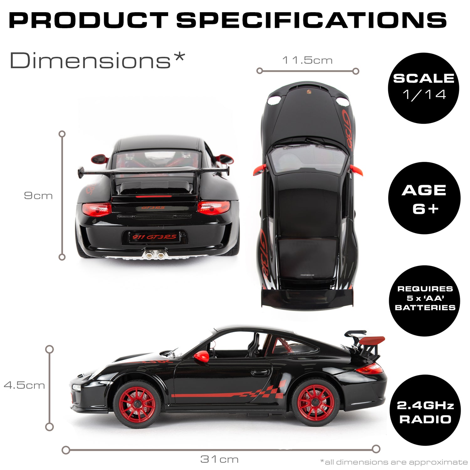 Remote Control 1:14 Porsche GT3 RS