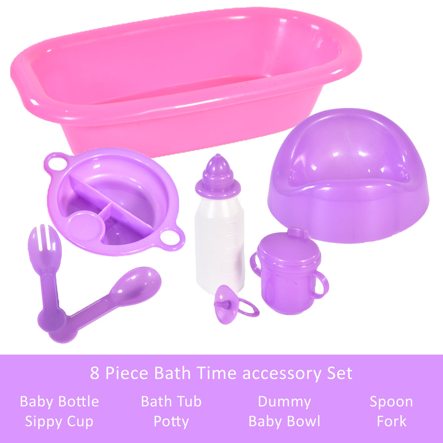Baby Doll Bath and Bottle 8 Piece Bath Time Set