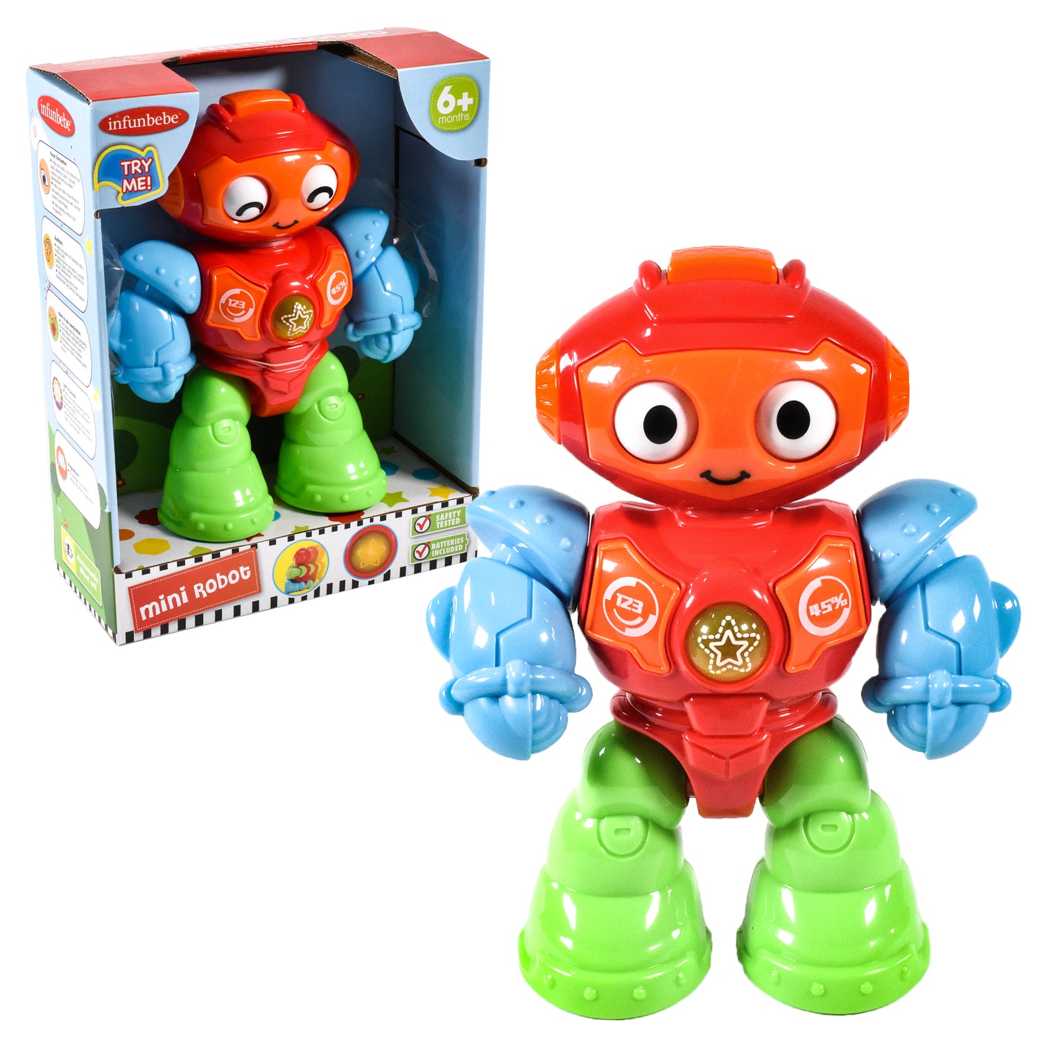 Interactive Mini Robot Toy with Sound, Lights and Moving Joints