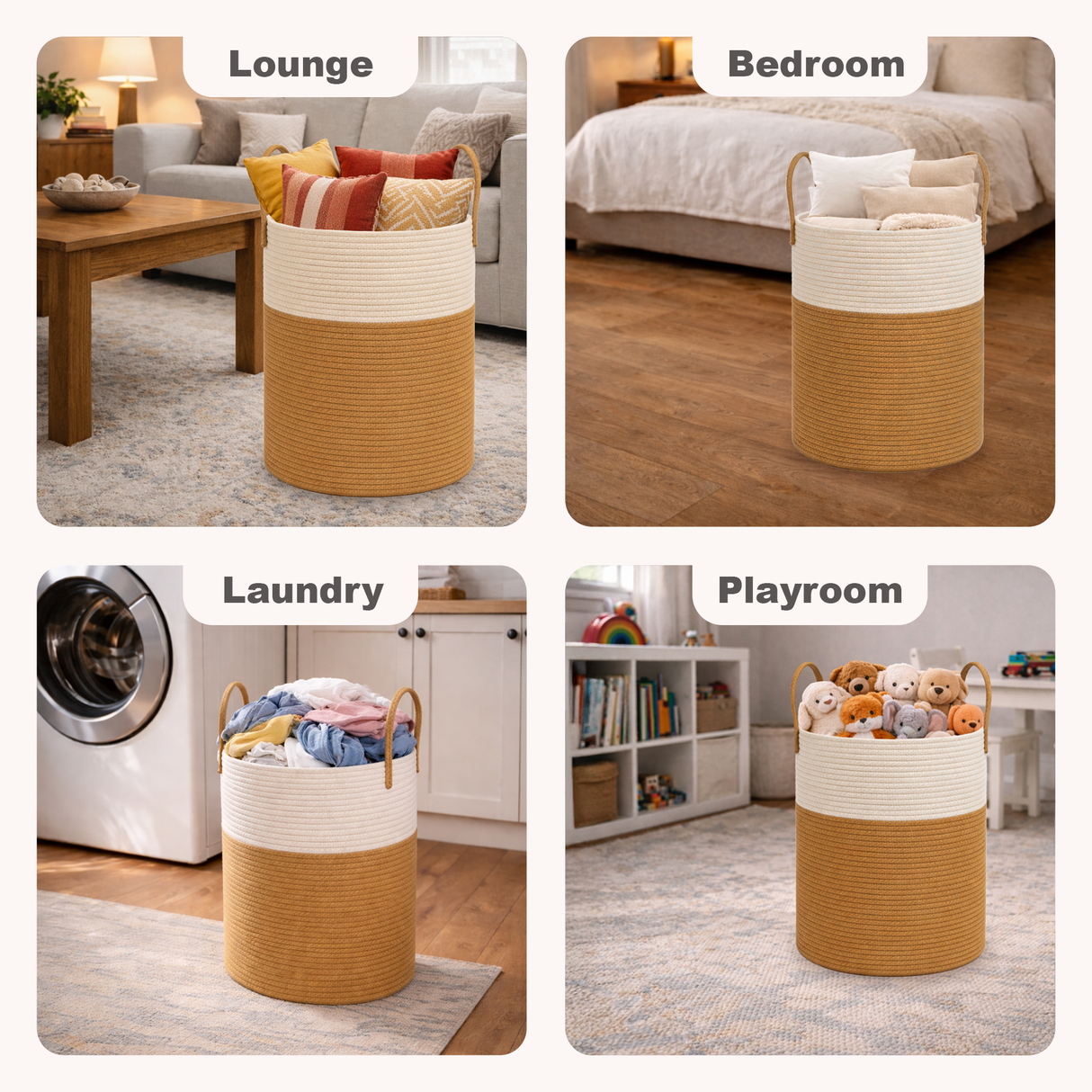 72L Soft Woven Laundry Bakset