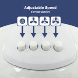 KÜHL 12" White Desk Fan Electric Oscillating Cooling Fan with 3 Speed Settings | Adjustable Tilt | Table Fan for Home, Office or Bedroom | Easy to Assemble