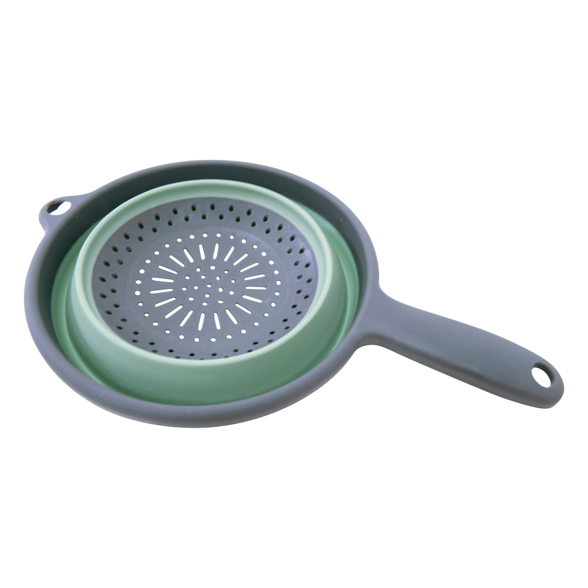Collapsible Silicone Kitchen Colander with Handle + Without Handle - BPA Free, Non Toxic - Space Saving Folding Food Strainer for Kitchen & Travel 23cm (Colander with Handle) - Assorted