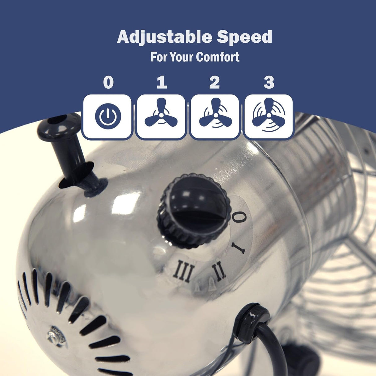 KÜHL 12" Desk Fan Electric Oscillating Metal Cooling Fan with 3 Speed Settings | Adjustable Tilt | Table Fan for Home, Office or Bedroom | Easy to Assemble