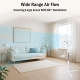 KÜHL 16" White Electric Pedestal Fan | 3 Speed Settings | 80° Oscillation | Adjustable Standing Fan | Easy to Assemble | For Home & Office