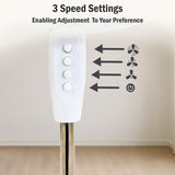 KÜHL 16" White Electric Pedestal Fan | 3 Speed Settings | 80° Oscillation | Adjustable Standing Fan | Easy to Assemble | For Home & Office