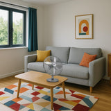 KÜHL 12" Desk Fan Electric Oscillating Metal Cooling Fan with 3 Speed Settings | Adjustable Tilt | Table Fan for Home, Office or Bedroom | Easy to Assemble