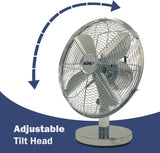 KÜHL 12" Desk Fan Electric Oscillating Metal Cooling Fan with 3 Speed Settings | Adjustable Tilt | Table Fan for Home, Office or Bedroom | Easy to Assemble