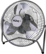 KÜHL Chrome Metal Floor Fan – 3 Speed Settings, Adjustable Tilt, No Assembly Required – Powerful Electric Desk & Room Fan for Home or Office