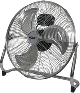 KÜHL Chrome Metal Floor Fan – 3 Speed Settings, Adjustable Tilt, No Assembly Required – Powerful Electric Desk & Room Fan for Home or Office
