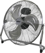 KÜHL Chrome Metal Floor Fan – 3 Speed Settings, Adjustable Tilt, No Assembly Required – Powerful Electric Desk & Room Fan for Home or Office