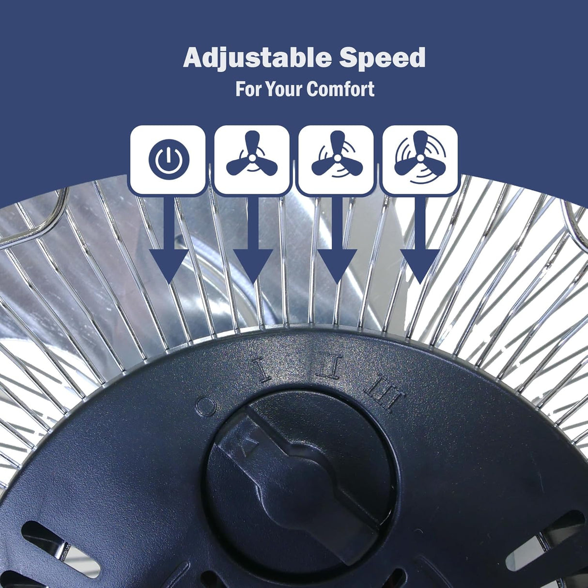 KÜHL Chrome Metal Floor Fan – 3 Speed Settings, Adjustable Tilt, No Assembly Required – Powerful Electric Desk & Room Fan for Home or Office