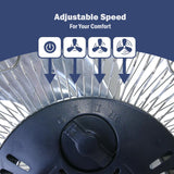 KÜHL Chrome Metal Floor Fan – 3 Speed Settings, Adjustable Tilt, No Assembly Required – Powerful Electric Desk & Room Fan for Home or Office