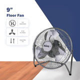 KÜHL Chrome Metal Floor Fan – 3 Speed Settings, Adjustable Tilt, No Assembly Required – Powerful Electric Desk & Room Fan for Home or Office