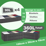 Set of 4 90L Underbed Storage Bags